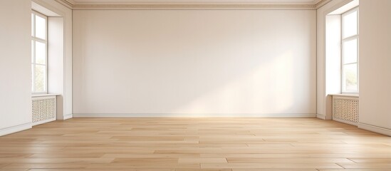 Contemporary flat with bare parquet floor