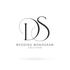 DS Typography Initial Letter Brand Logo, DSbrand logo, DS monogram wedding logo, abstract logo design