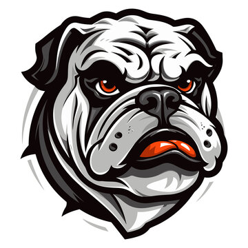 Bulldog illustration, isolated on transparent background, Generative Ai.
