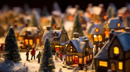 Christmas village toy. AI Generated.