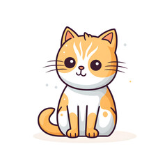 Cat - cartoon icon - illustration - white background