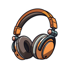 Headphones - cartoon icon - illustration - white background