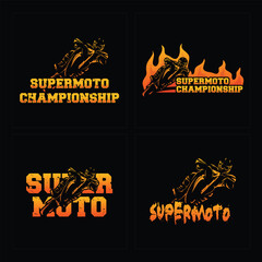 Ilustration vector graphic of supermoto logo, perfect for  motocycle logo