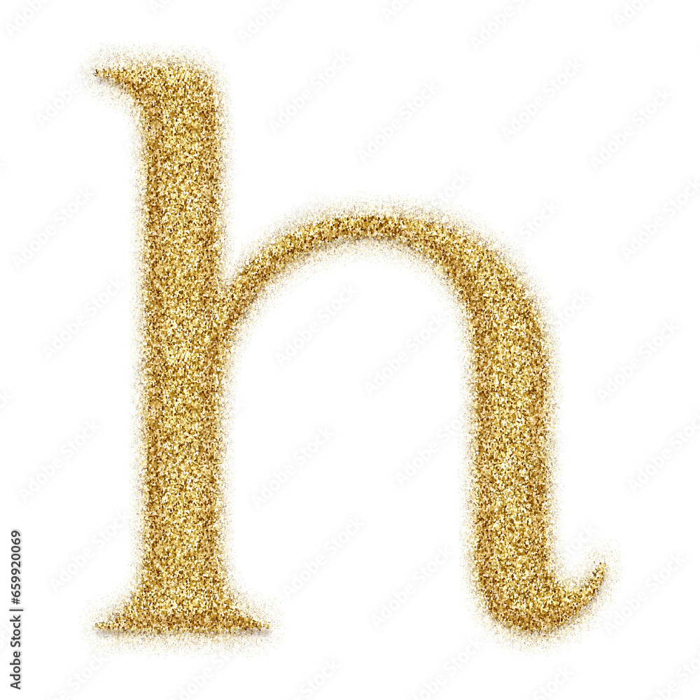 Poster gold glitter alphabet letters from a to z, isolated on transparent background, lowercase. this is a 