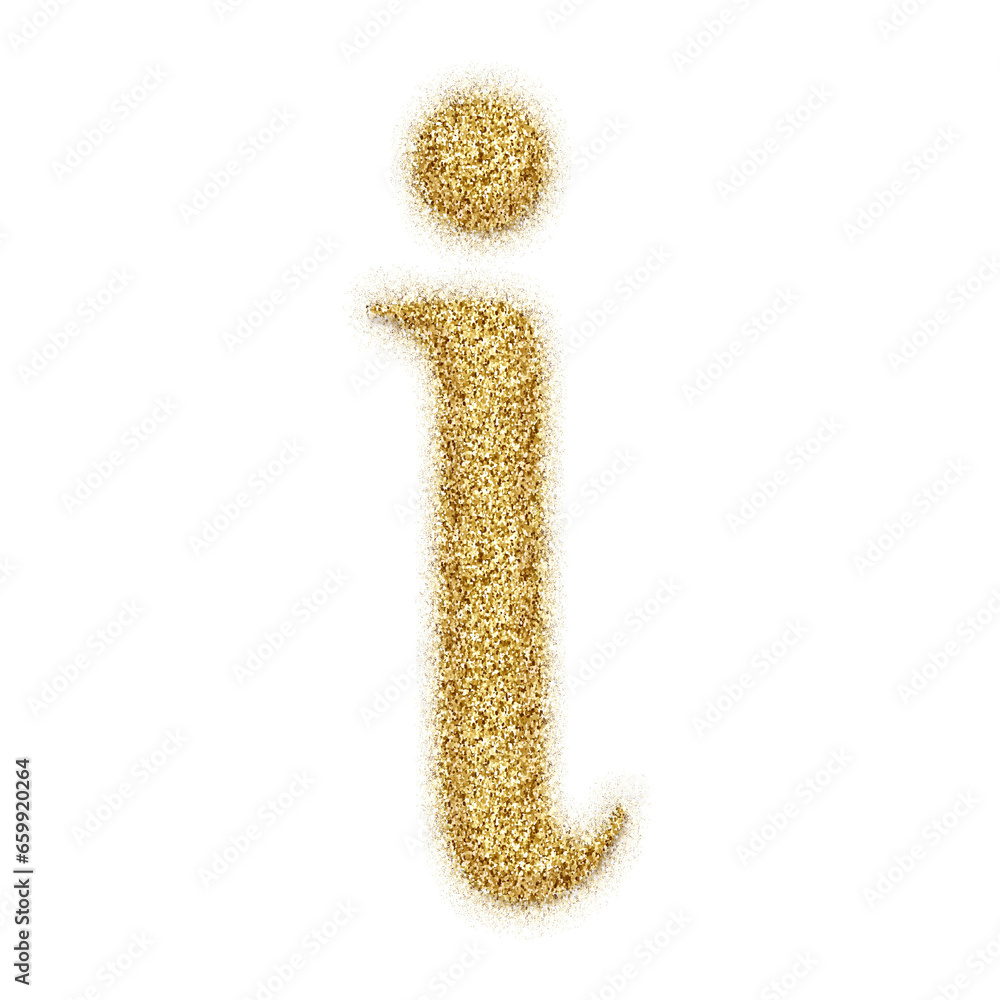Poster gold glitter alphabet letters from a to z, isolated on transparent background, lowercase. this is a 