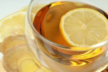 Cold treatment, healthcare concept - tea with ginger