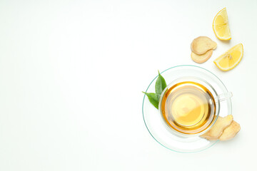Cold treatment, healthcare concept - tea with ginger