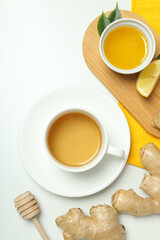 Cold treatment, healthcare concept - tea with ginger