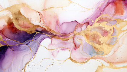 Luxury abstract fluid art painting background alcohol ink technique