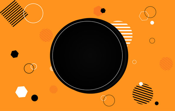 Modern horizontal abstract background with different geometric figures. Vector illustration.