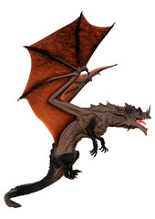3D Rendering Fairy Tale Dragon on White