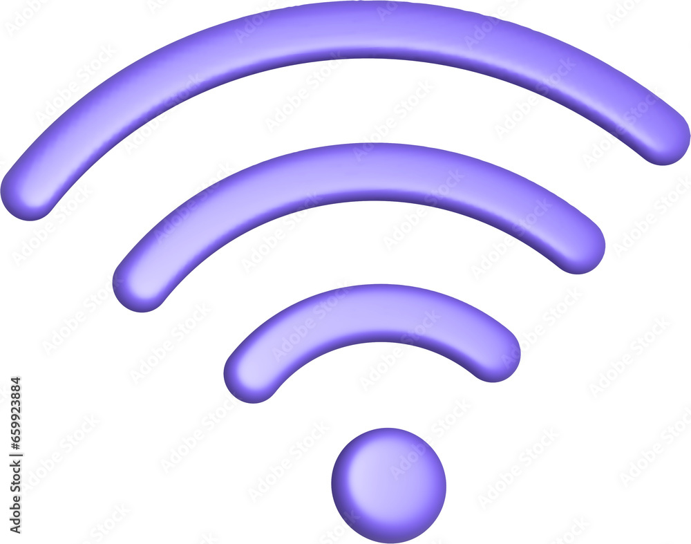 Poster 3d rendering wifi radio signal icon. illustration with shadow isolated on white.
