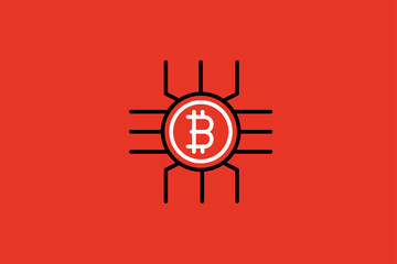bitcoin network illustration.  Vector illustration  in flat style design.