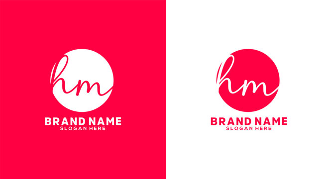 hm Letter Handwriting Signature Logo hm Logo hm icon