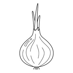 Onion vector flat icon. Whole bulb. Healthy organic vegetable.