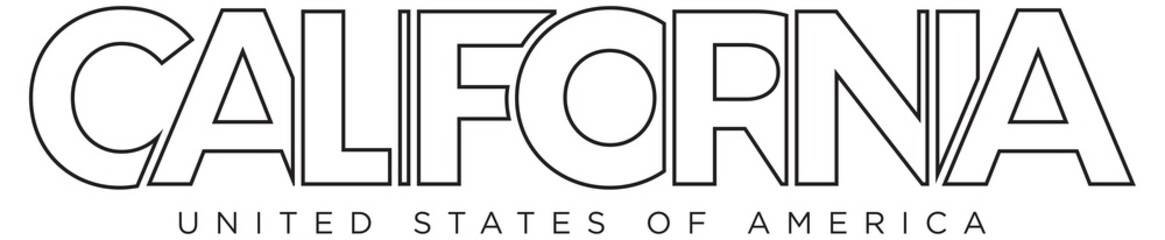 California, USA typography slogan design. America logo with graphic city lettering for print and web.