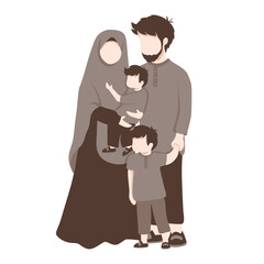 Muslim Family Illustration