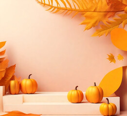 Naklejka na ściany i meble Podium Autumn Background