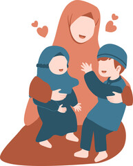 Muslim Mother and Children