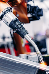 Robot arm manufacturing CNC professional lathe machine, Industrial concept