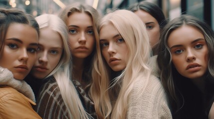 Obraz premium Group of young women