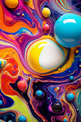 Abstract liquid, fluid, wavy, colorful, iridescent background