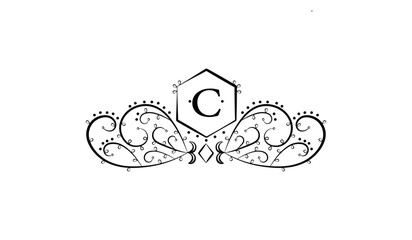 Black Elegant Logo Template Ornaments C