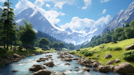 Mountain Landscape made with Generative AI Technology
