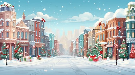 Naklejka premium winter in the city