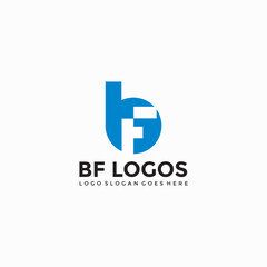 BF FB Letter logo vector image
