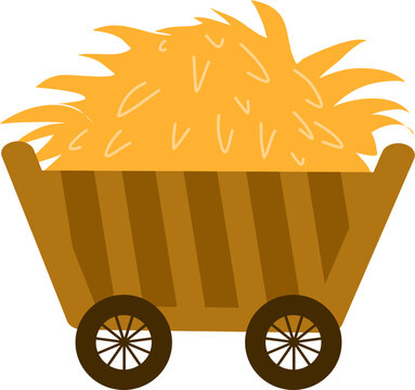 hay cart brown wheels clip art preview