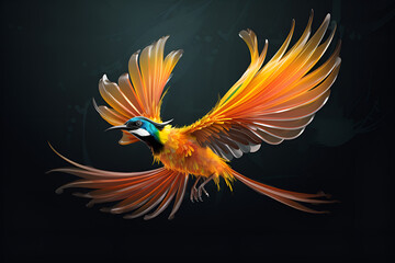 Fototapeta premium bird of paradise,Greater bird-of-paradise male displaying beautiful plumage,beautiful bird of paradise