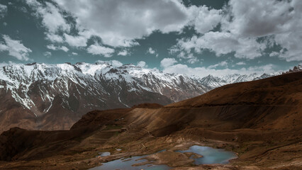 A small lake in the landscape of Spiti Valley, India