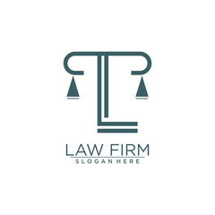LAW AND JUSTICE VECTOR LOGO DESIGN WITH MODERN IDEA