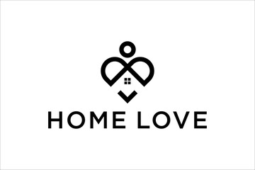 house symbol and love logo
