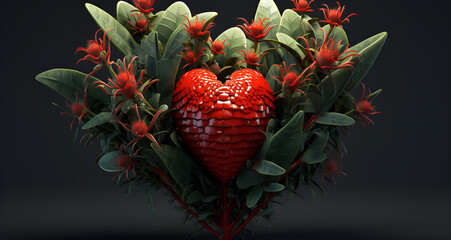 Beautiful strawberry growing on a bush,Strawberries
 