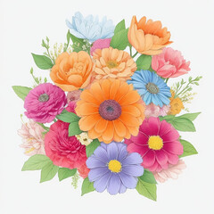 Colorful floral Ai generated design