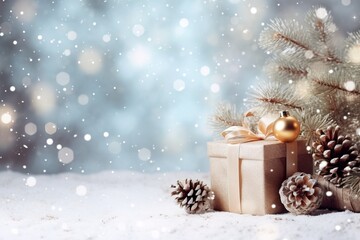 Fototapeta na wymiar A magical Christmas background with festive charm