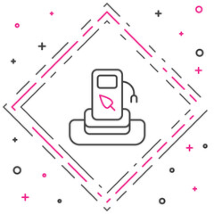 Line Petrol or gas station icon isolated on white background. Car fuel symbol. Gasoline pump. Colorful outline concept. Vector