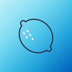 Line Lemon icon isolated on blue background. Colorful outline concept. Vector
