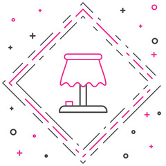 Line Table lamp icon isolated on white background. Colorful outline concept. Vector