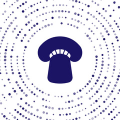 Blue Mushroom icon isolated on white background. Abstract circle random dots. Vector