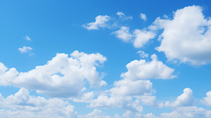 Naklejka na ściany i meble View of Clouds against blue sky. Background, wallpaper. Copy space concept.