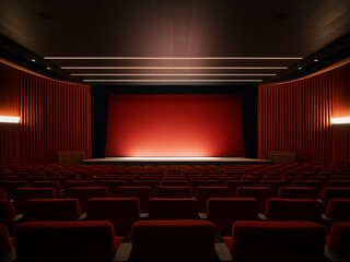 Fototapeta premium Stunning minimalism cinema room showcasing exquisite furniture and design. AI Generation.