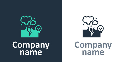 Logotype Poisonous cloud of gas or smoke icon isolated on white background. Stink bad smell, smoke or poison gases, chemical toxic vapour. Logo design template element. Vector