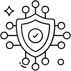 An editable design icon of security shield