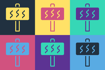 Pop art Sauna icon isolated on color background. Vector