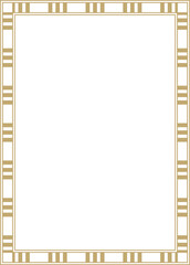 Vector square golden Egyptian ornament. Endless border, ancient Egypt frame..