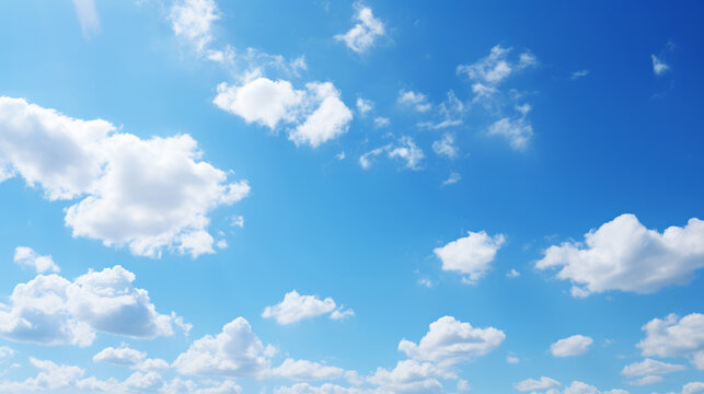 View of Clouds against blue sky. Background, wallpaper. Copy space concept.