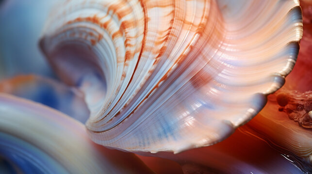 Sea shell macro. Generative ai